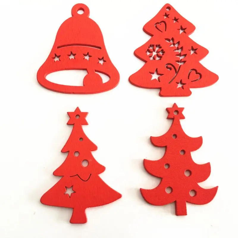 Christmas Tree Creative Wooden Christmas Tree Pendant Home Decoration Gift Accessories Christmas Ornaments Carved Wood Chips
