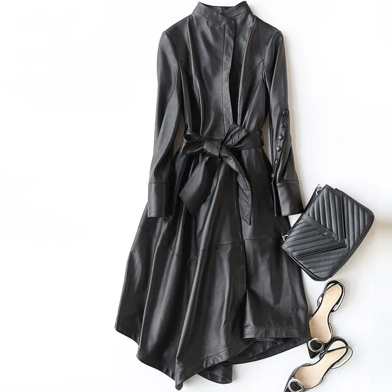 

Leather Genuine Jacket 2020 Real Sheepskin Coats For Women Long Trench Coat Female Spring Autumn Jackets 22291 WYQ1188 s