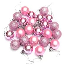 24 шт., 3 см, пластиковые мячики елочные шары для рождественской елки, вечерние подвесные украшения для сада, дома, отеля, ресторана, офиса, украшения для дома