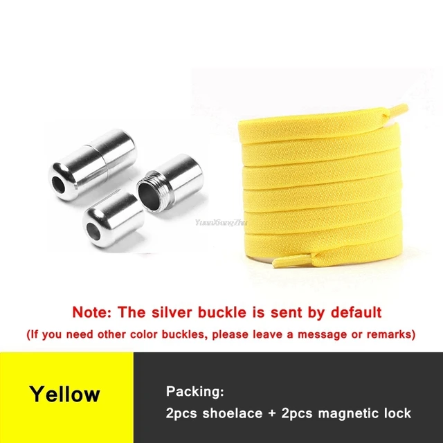 New Elastic Laces without ties Shoelaces for Sneakers Flat No Tie Shoe laces Kids Adult Quick Shoe lace Rubber Band Shoestring Yellow