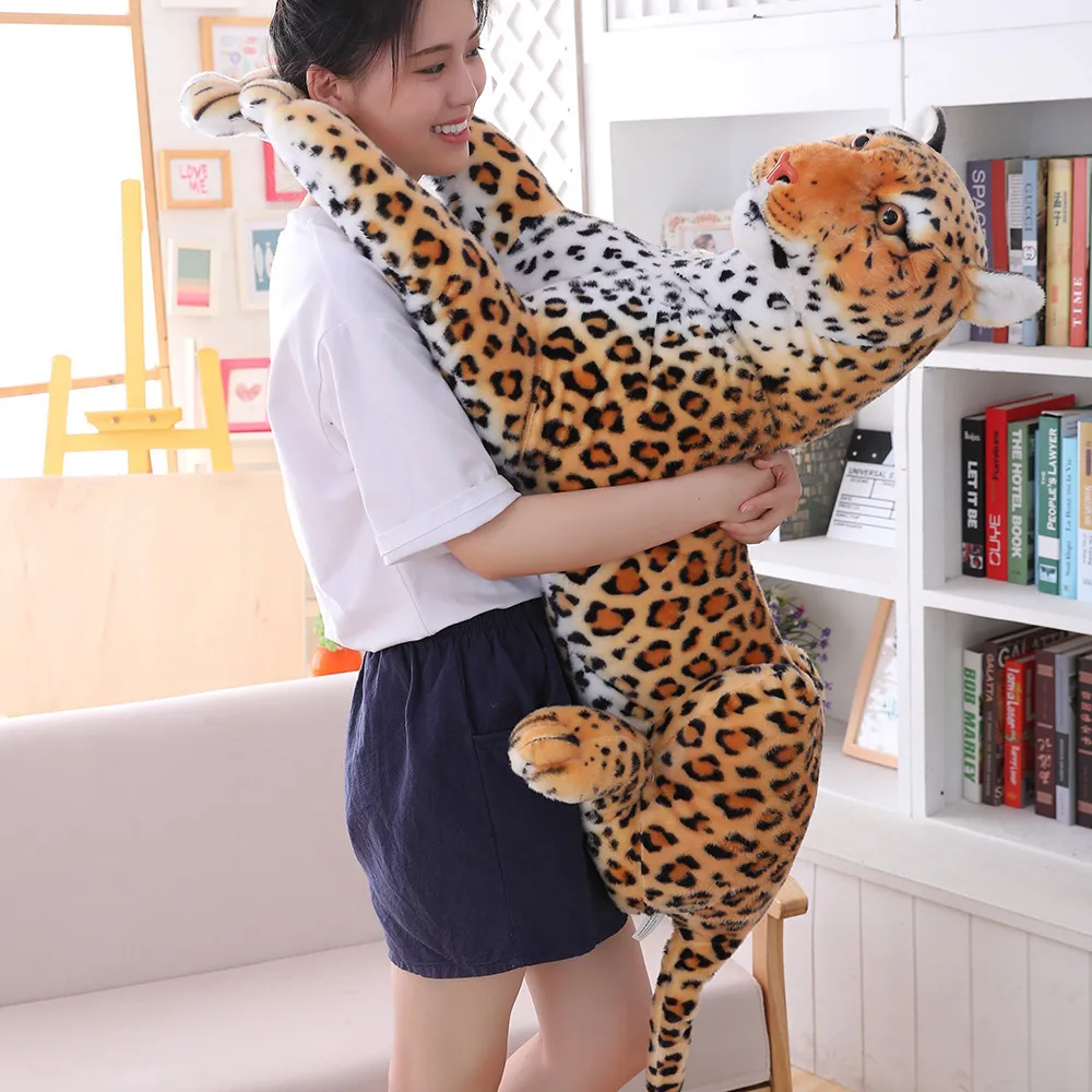 

large plush real life leopard toy big stuffed leopard doll gift about 120cm 3027