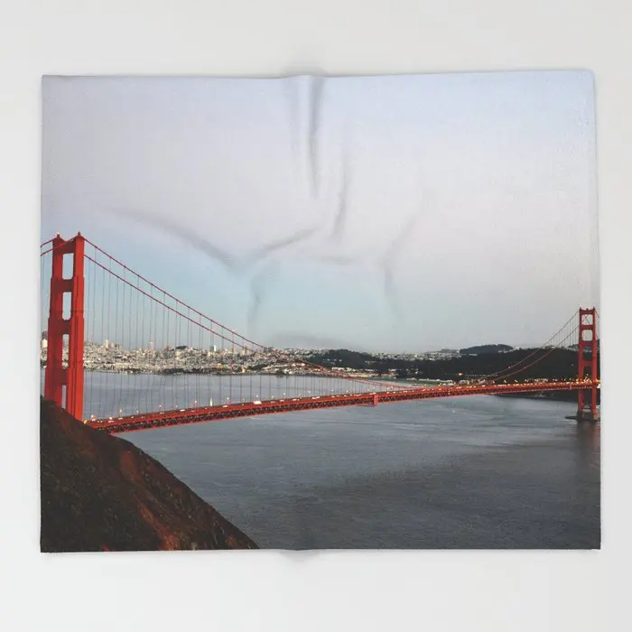 Дизайнерское одеяло из кораллового флиса Калифорнии s Золотая ворота мост плед