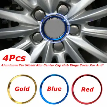 

4Pcs Diameter 68mm Aluminum Alloy Car Wheel Rim Center Cap Hub Rings Cover For Audi A3 A4 Q3 Q5 Q7 TT Quattro etc.