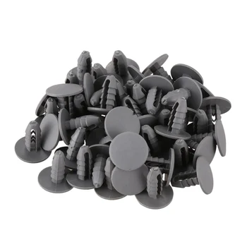 

50PCS 8mm Hole Gray Plastic Rivet Door Push in CLip for Car