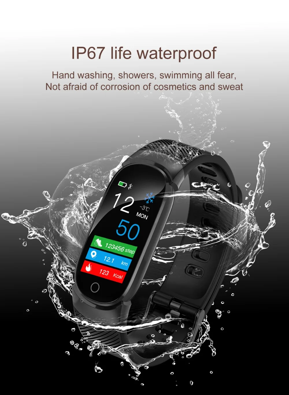 QW16 Smart Band Heart Rate Tracker Fitness Tracker Smartband Smart Bracelet Waterproof Smart Wristband Smart Watch pk mi band 3 (11)