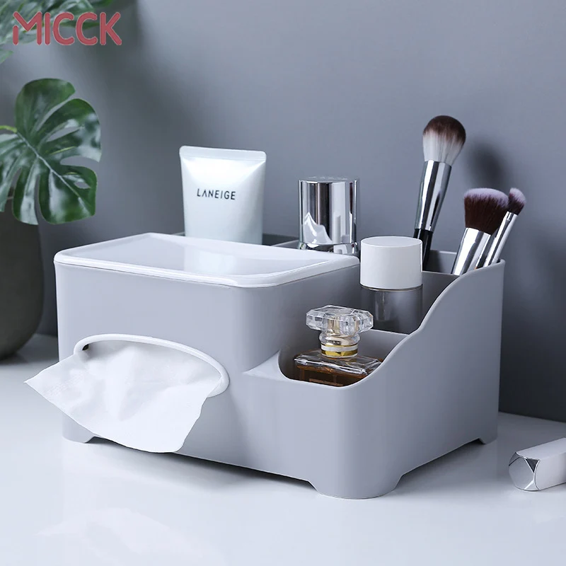 

MICCK Desktop Tissue Box Waterproof Plastic Bath Toilet Paper Holder Makeup Organizer Cosmetic Storage Box Bathroom Organizer
