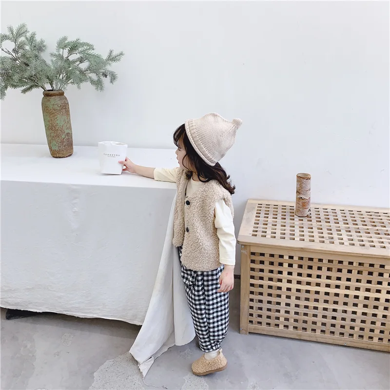 Children's Vest Autumn Girls Korean Warm Sweater Vest Girls Vest Kids Fur Vest Baby Boy Vest