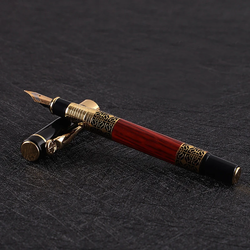 Fountain Pen Classic Design Metal Rose Wood Ink School Student Homework Gift Buy 2 Send Gift
