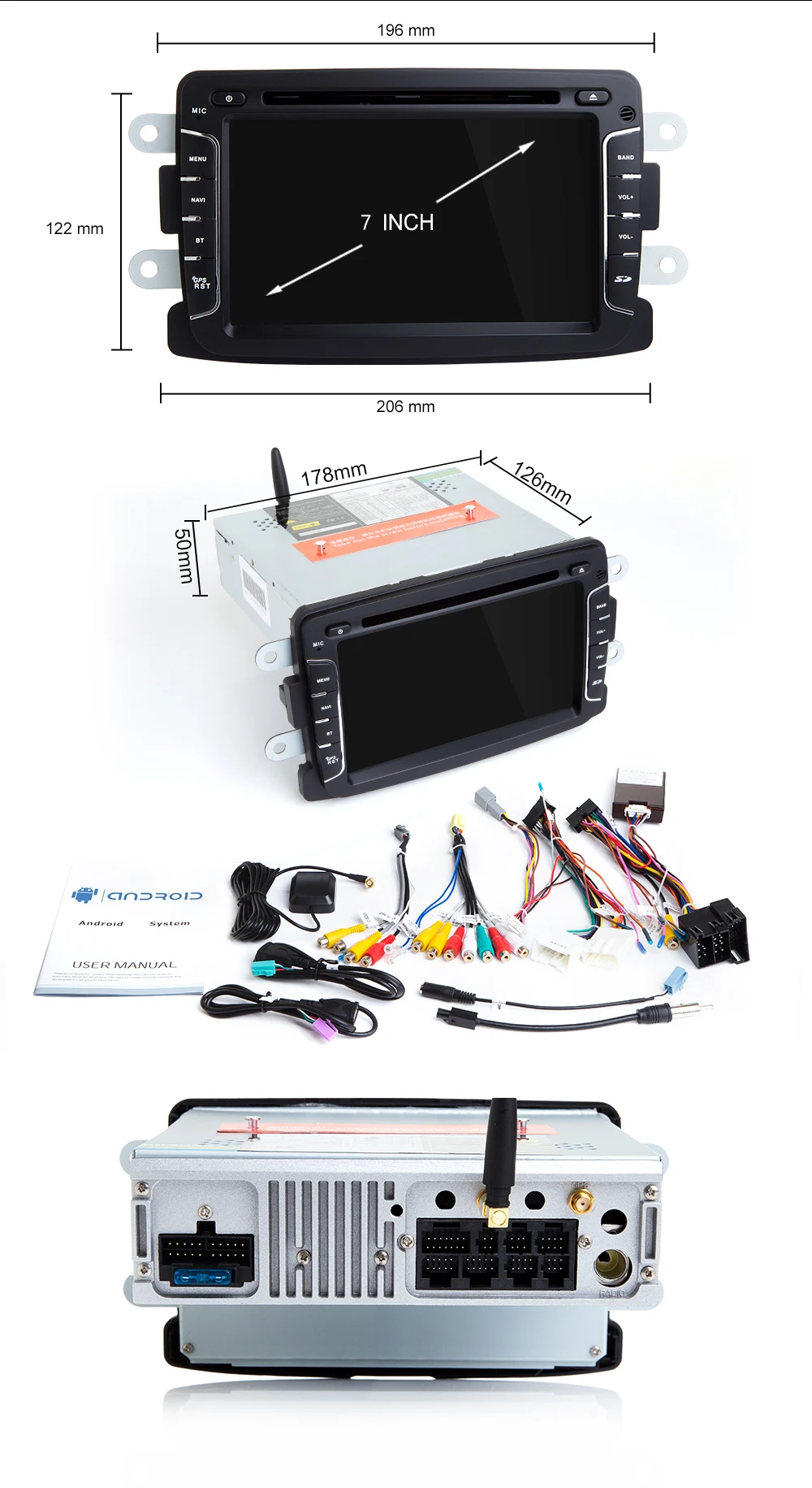 DSP 4GB 1 din android 9,0 автомобильный радио мультимедиа для Dacia Lodgy Logan, Duster Sandero Renault Captur/Lada/Xray DVD gps навигация