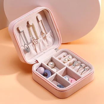 

Jewelry Box Portable Comestic organizer box Jewelry Casket Organizer Container Necklace Jewelry Storage Case for ladies