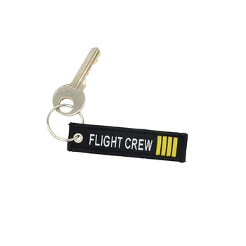 

100PCS FILGHT CREW Keychain for Cars Motorcycle Tag Luggage Label Trendy aviation gift 7.7*2CM Duplex