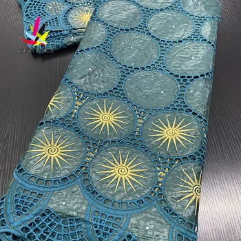 

New Design Bazin brocade Dry Lace Set embroidery lace New arrival african riche fabric