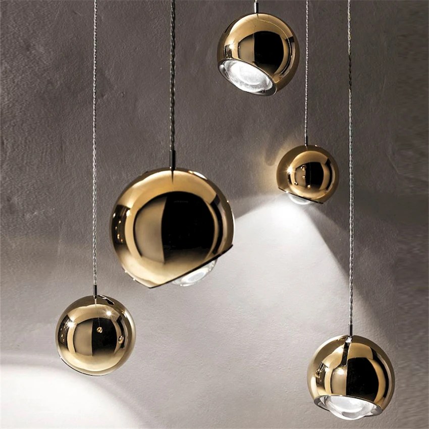 

Postmodern Golden Luxury Round Ball Pendant Lamps Living Room Hotel Lobby Bedroom Restaurant Corridor Aisle Art Decor Lighting