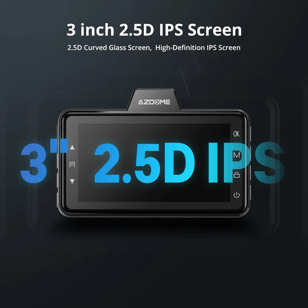 Видеорегистратор AZDOME FHD 1080P с ночным видением 3 дюймовый IPS экран видеорегистратор