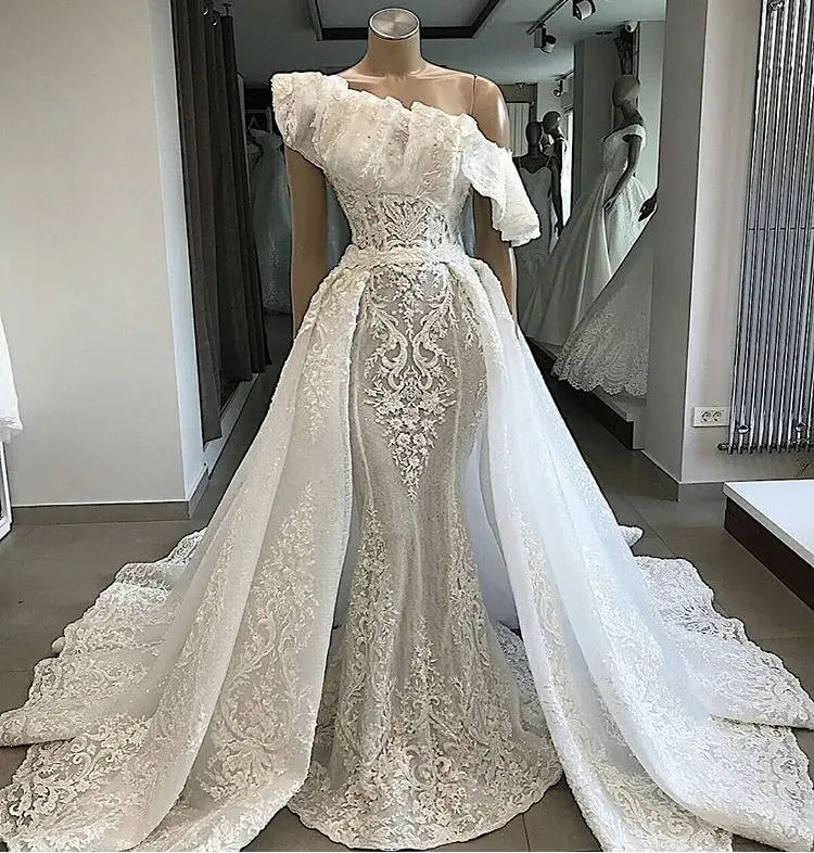 SuperKimJo Een Schouder Lace Applique Avondjurken Lange Witte Afneembare Rok Elegante Avondjurk Vestido De Festa de Longo SuperKimJo Een Schouder Lace Applique Avondjurken Lange Witte Afneembare Rok Elegante Avondjurk Vestido De Festa de Longo