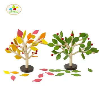 

Free shipping Install leaves Tree Wisdom Tree Building blocks Wood children's educational toys Kids wooden Assembly leaf tree
