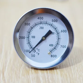 

New F/C 2" Stainless Steel Oven Dual Gage 800 Degree Thermometer BBQ Smoker Pit Bimetallic Quick Response Temp Gauge Bakeware