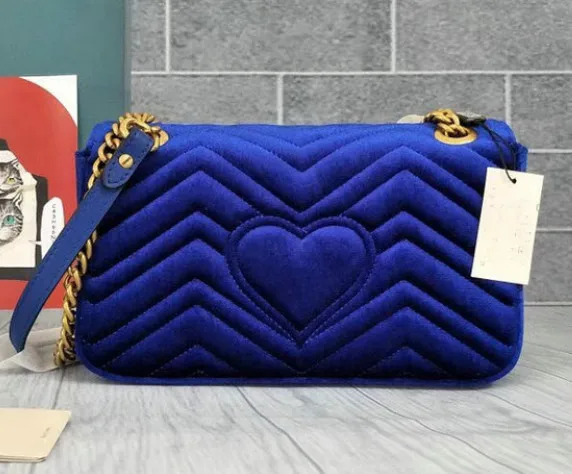 

Luxury Brand Marmont Velvet Bag Women 2019 New Designer Top Quality Leather Shoulder Bags Fashion Chains Bag Lady