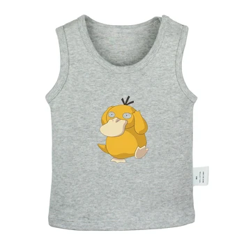 

Cute Cartoon Pokemon Sprites Dragonite Psyduck Staryu Newborn Baby Tank Tops Toddler Vest Sleeveless Infant Cotton Clothes