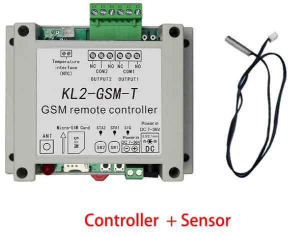 GSM Пульт дистанционного управления переключатель контроллер доступа с 2 релейный выход один Температурный датчик адаптер опционально - Цвет: con sensor