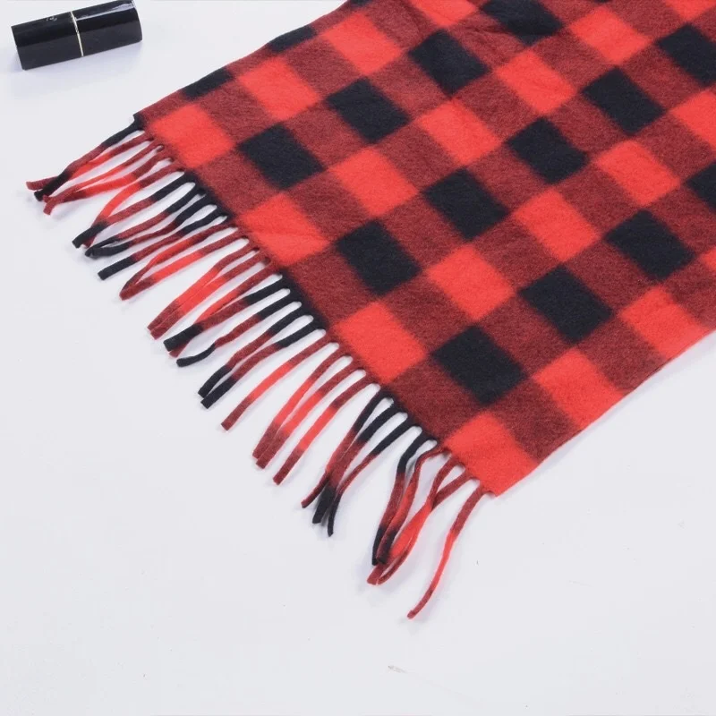 2021 winter new warm scarf fashion double-sided cashmere men's and women's Plaid embroidered scarf annual gift men scarf style