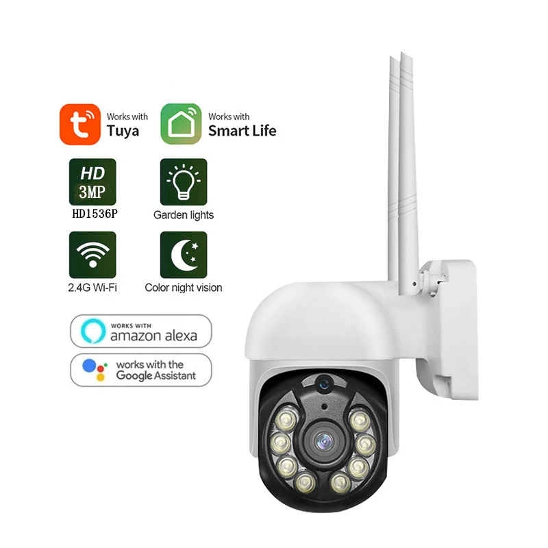 『Video Surveillance!!!』- 3MP PTZ IP Camera tuya Wifi Outdoor 1080P
Alexa AI Human Detection Audio Wireless Security CCTV Camera P2P Wifi