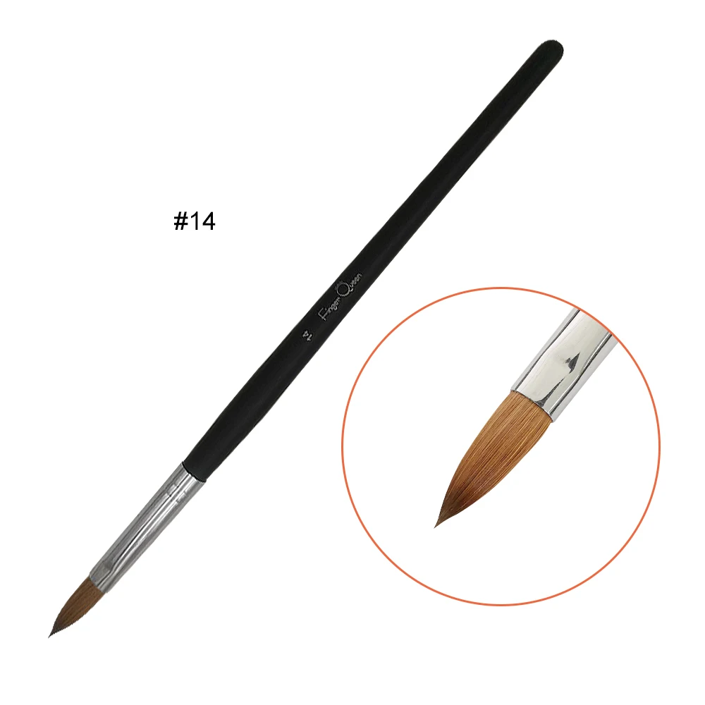 Профессиональная черная деревянная акриловая кисточка для ногтей Kolinsky высокого класса качества чистый колонковый волос набор «сделай сам» для нейл-арта и маникюрных салонов - Цвет: c14