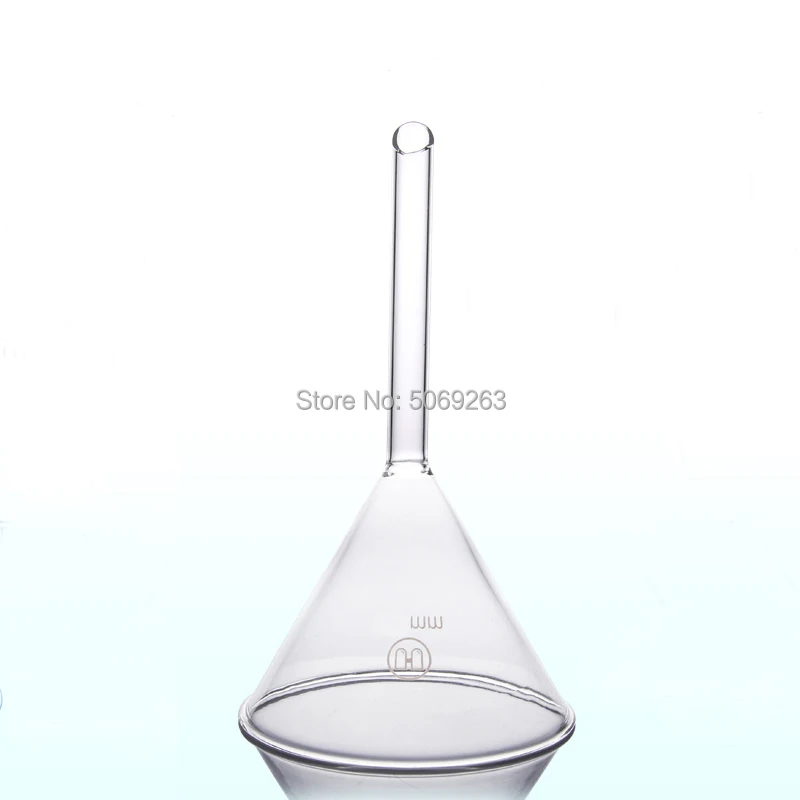 Funil triangular de vidro borosilicato transparente, 60mm,