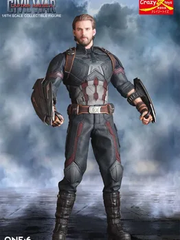 

Crazy Toys Captain America Black Shield Version Endgame PVC Action Figure Collectible Model toy doll gifts