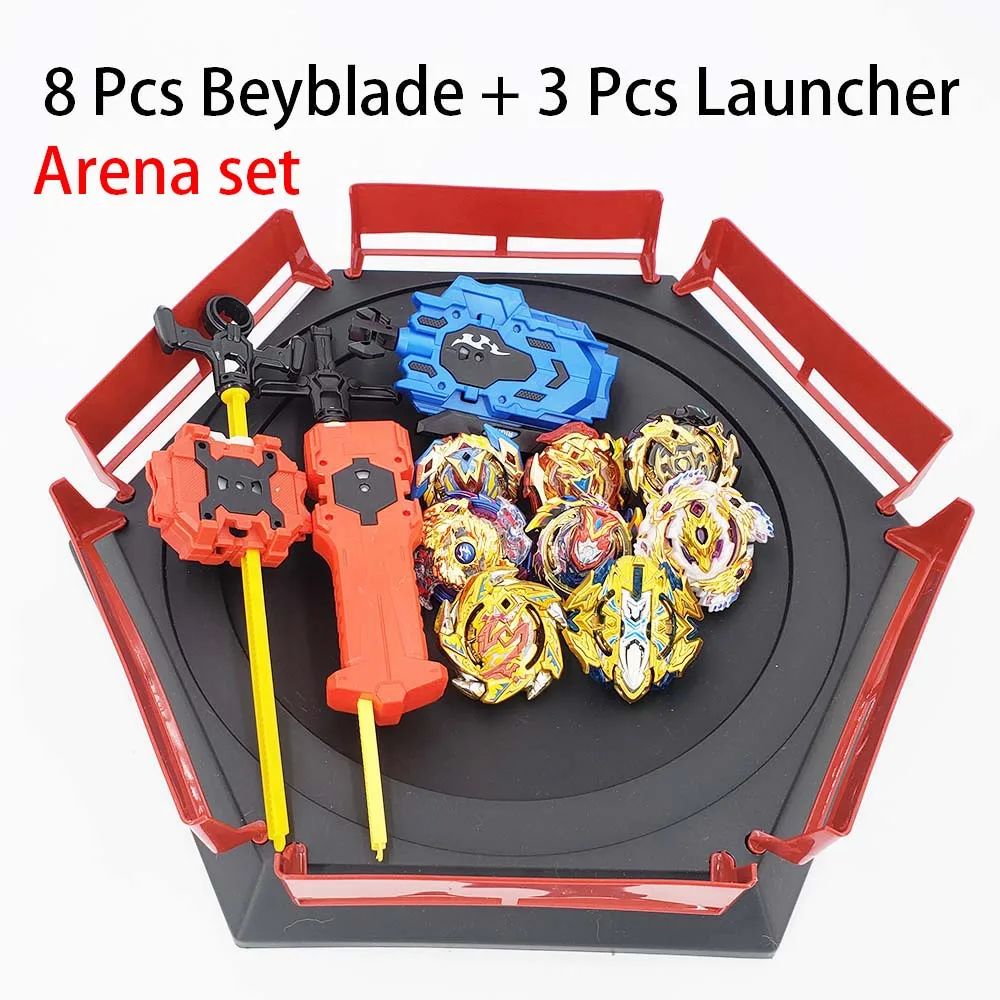 Новинка Beyblade Burst GT bey Blade игрушка из металла Funsion Bayblades набор коробка для хранения с пусковой пластиковой коробкой игрушки для детей - Цвет: 2-ZDP-HJ-11PCS