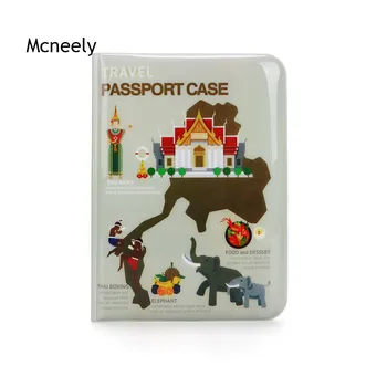 

Thailand Style Passport Covers Fashion PVC Credit Card holder Travel Passport Wallets Passport holder drop shipping