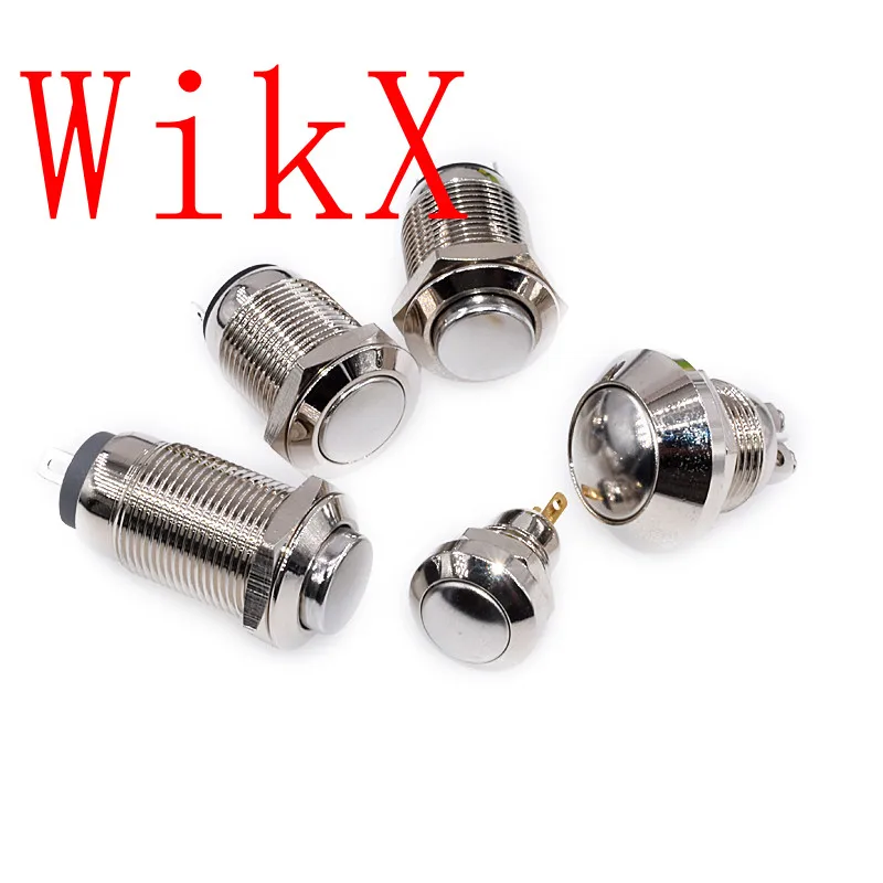 

WikX Waterproof metal reset switch doorbell access control car modification silver contact self-locking button button