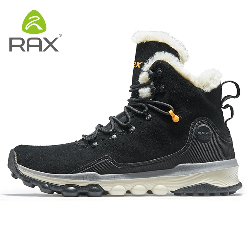 RAX Snow Boots Men Fur Lining Anti-slip Hiking Shoes Women Lightweight Outdoor Sneakers Men Trekking Boots Moutain Climbing hiking shoes snow boots