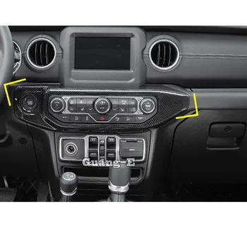 

Car Garnish Lamp Trim ABS Chrome Front Middle Air Conditioning Switch Parking Panel Frame For Jeep Wrangler JL 2018 2019 2020