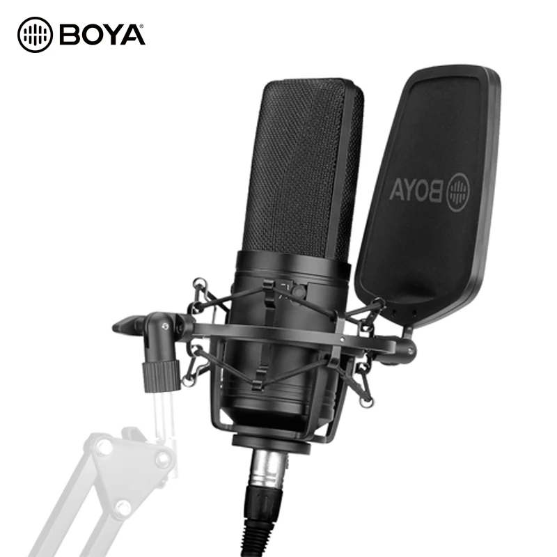 

BOYA BY-M1000 Large Diaphragm Condenser Microphone 3 Polar Patterns for Singer Songwriter Podcaster Voiceover Artist Studio Mic