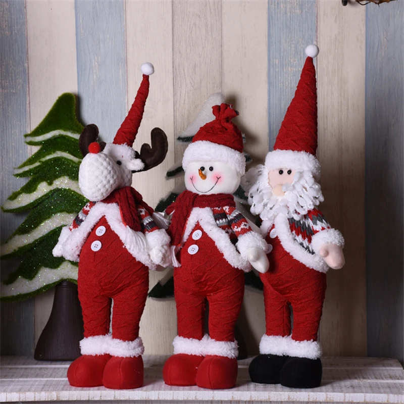 Christmas Santa Claus/Snowman Dolls Standing Navidad Figurine Christmas tree Ornaments Kids Gifts Toy