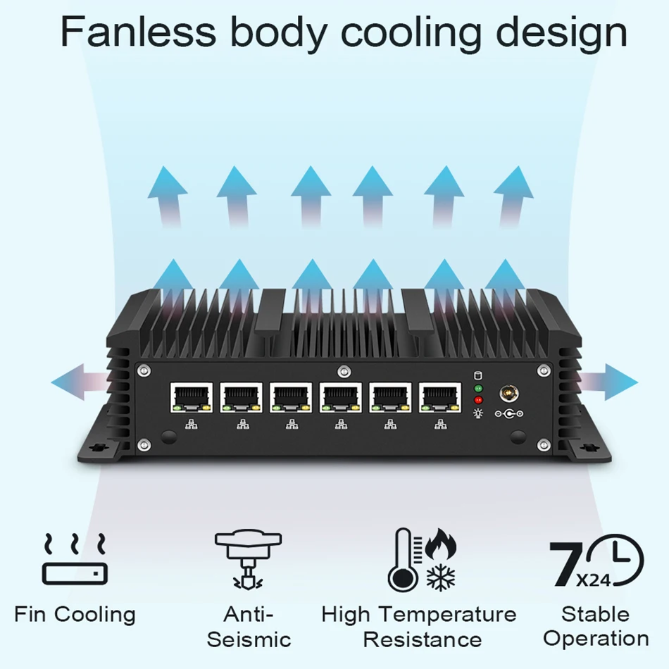 Мини ПК Intel Core i5 7200U i3 7100U i7 6 LAN 211at Gigabit Ethernet HDMI 2 * RS232 брандмауэр роутер PFsense Aes Ni