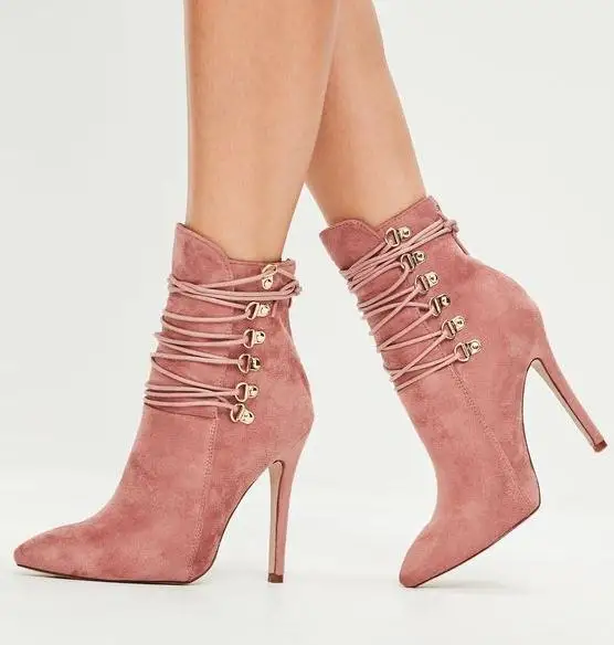 pink ankle boots