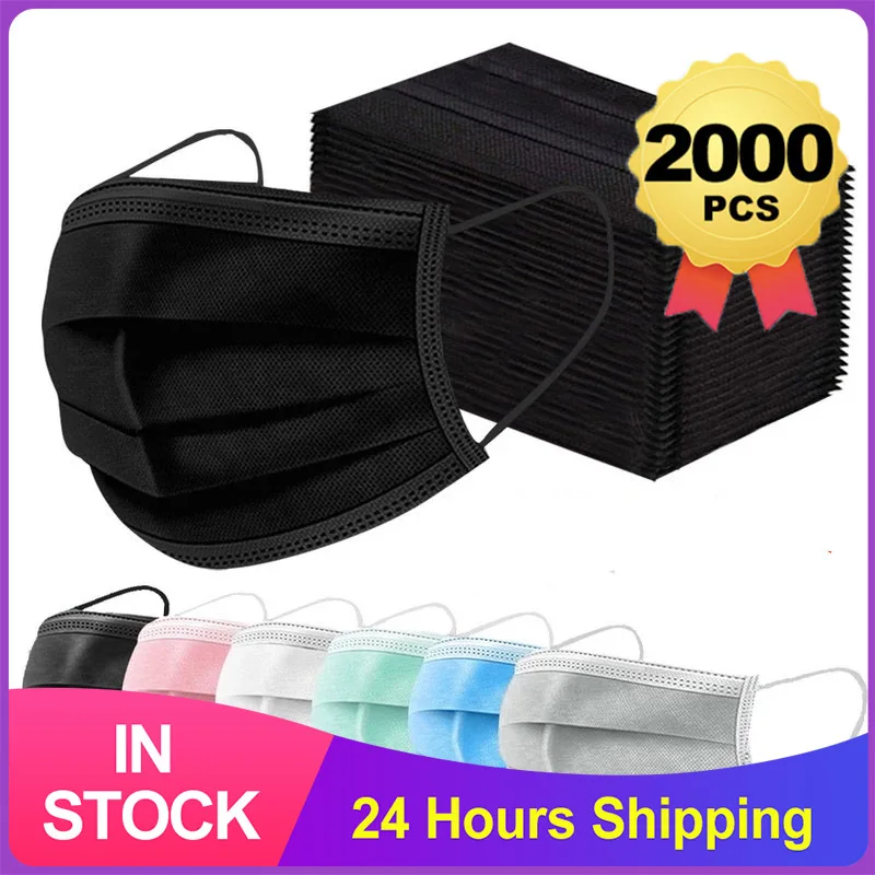 Mascarilla médica desechable, máscara quirúrgica de 3 capas con filtro, no tejida, antipolvo, con elásticos, Color azul y rosa, 7 colores, nueva