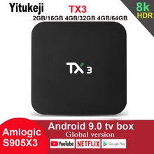 TX3 Android 9,0 ТВ приставка Amlogic S905X3 4 Гб 64 Гб 8K 2,4G 5G Wifi Bluetooth Youtube HDR Google Play Netfilx телеприставка
