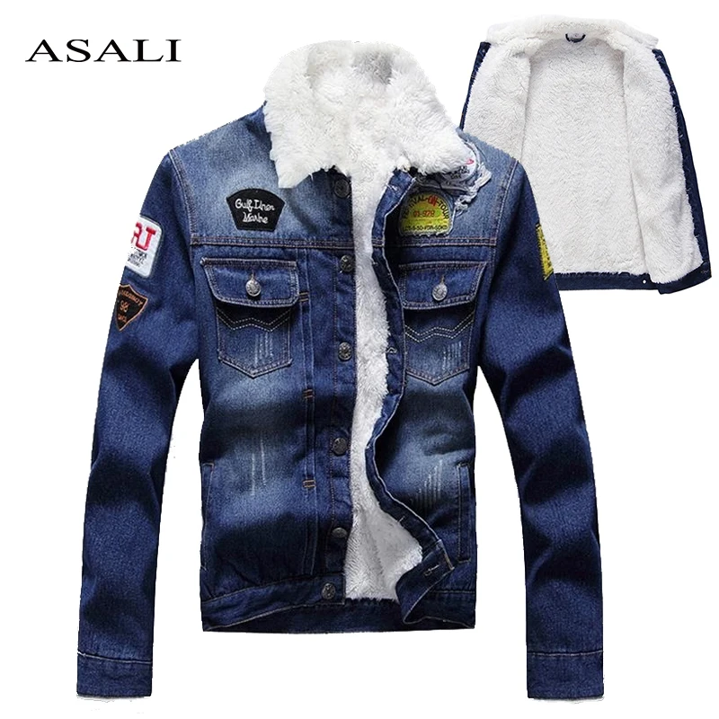 mens jean jacket with fur inside