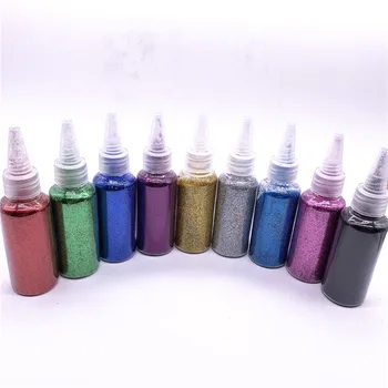 

50g glitter powder bottle with 10 colors painting color glitter pigment crystal glue material nail art DIYclay sequin decoration