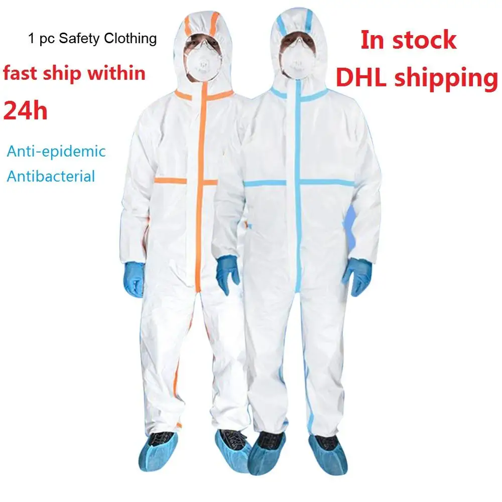 

High Antibacterial Anti-epidemic Plastic Closures Isolation Suit Prevent Invasion of Virus Washable Protective Clothing DHL