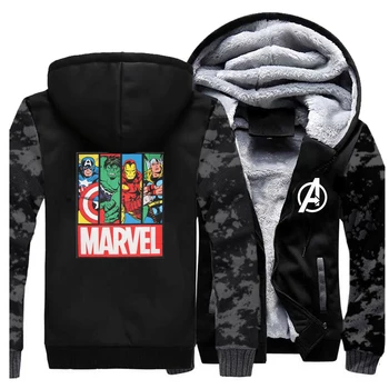 

Popular Movie Avengers Marvel Thicken Hoodies Men 2019 Autumn Winter Warm Fleece Sweatshirt Men Sportswear Jacket Hip Hip Coat