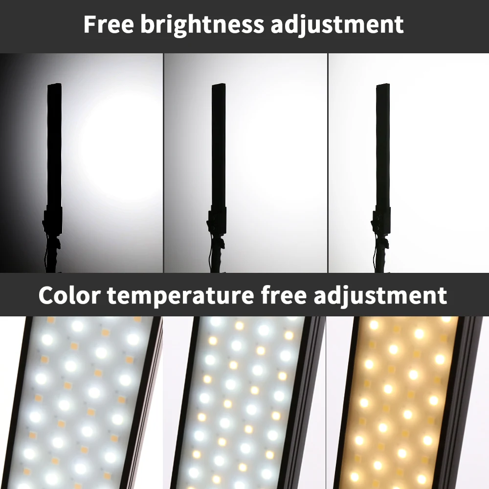 GSKAIWEN 2 Packs Dimmable Bi-Color Photography Lighting Studio LED Video Light Kit with Tripod Stand for Portrait Product Shoot