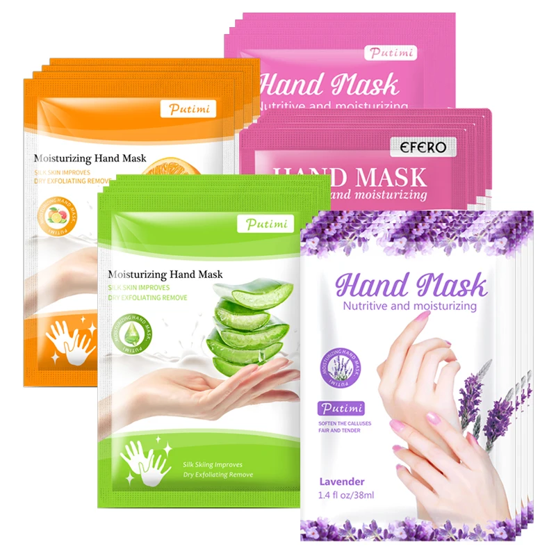 

5Packs Lavender Hand Mask Cream Nourish Moisturizing Whitening Hand Spa Gloves Dead Skin Remover Hand Mask Gloves Skin Care