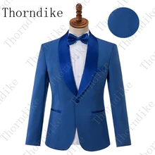 Thorndike мужской пиджак в повседневном стиле точка волны принт гибискуса костюм куртка тонкий блейзеры Бизнес Свадьба Вечеринка сценический для певца костюм пальто