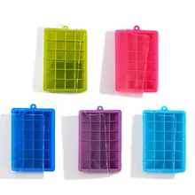 Квадратная форма для кубиков льда с крышкой, 24 зерна пищевого силикона форма для кубиков льда для холодных напитков, виски и коктейлей