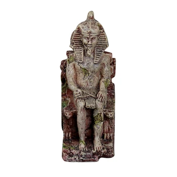 

Ancient Egyptian Pharaoh Figurine Statue Resin Pharaoh Sphinx Ruins Skull for Statue Aquarium Fish Tank Decor