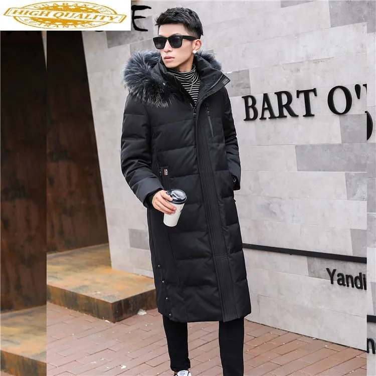 

Down Jacket Men Korean Plus Size 6XL Winter Coat Men Long White Duck Down Hooded Puffer Jacket Men Warm Casaco 98 YY1312